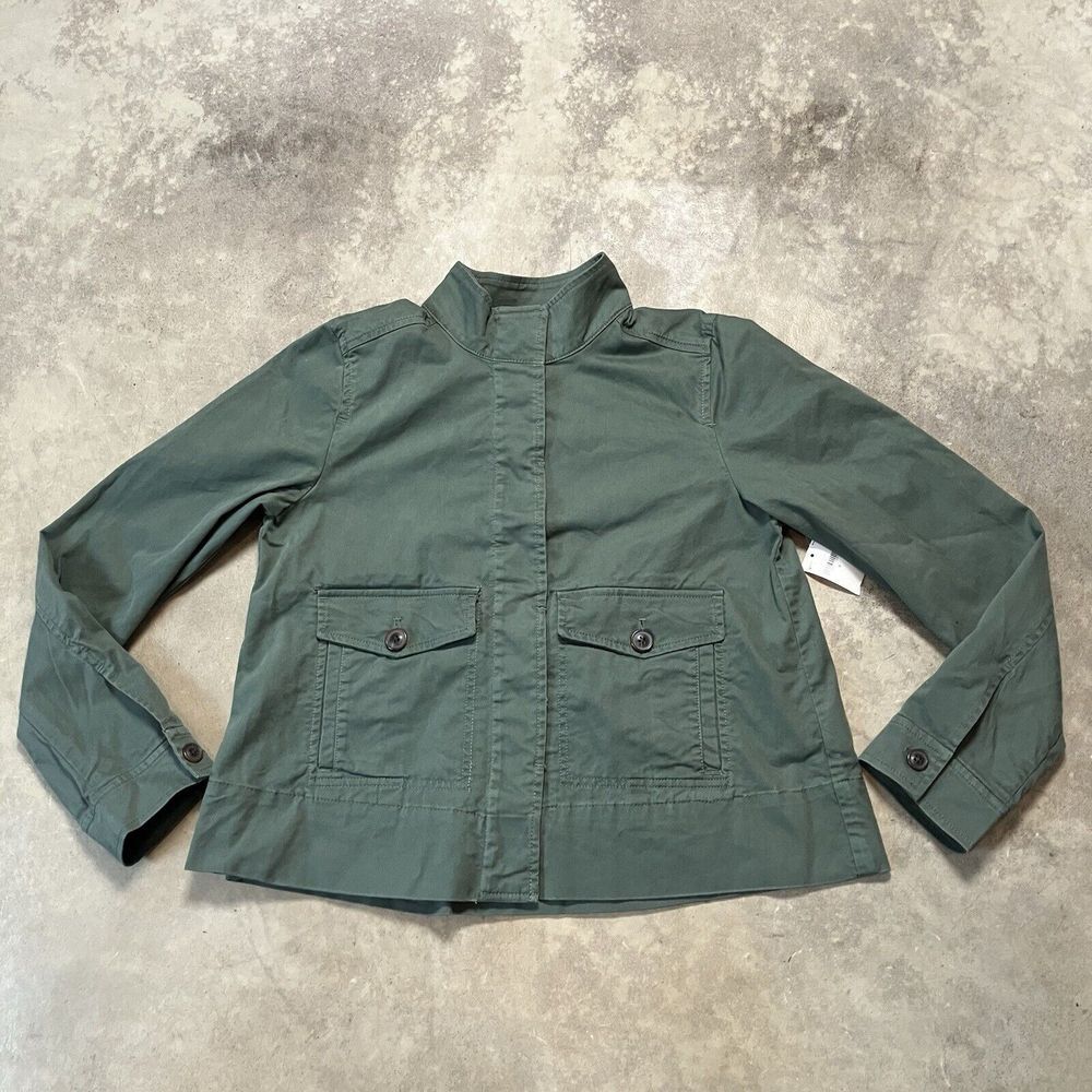 Gap Jacket Womens Small‎ Green Cool Olive Utility Swing Button Closure